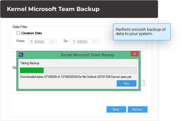 Perform smooth backup of data to your system