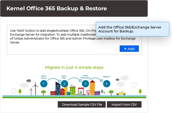 Add the Office 365/Exchange Server Account