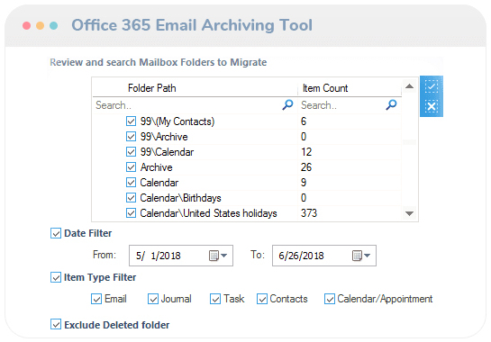 office 365 email archive