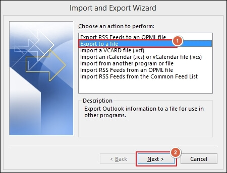 Choose Export to a file