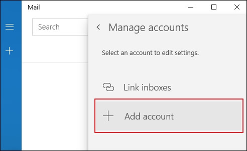 click +Add Account option