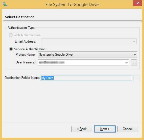 choose to migrate files to Google Drive from any two methods