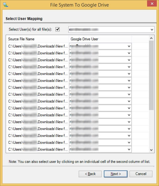 Source files are mapped with correct Google Drive