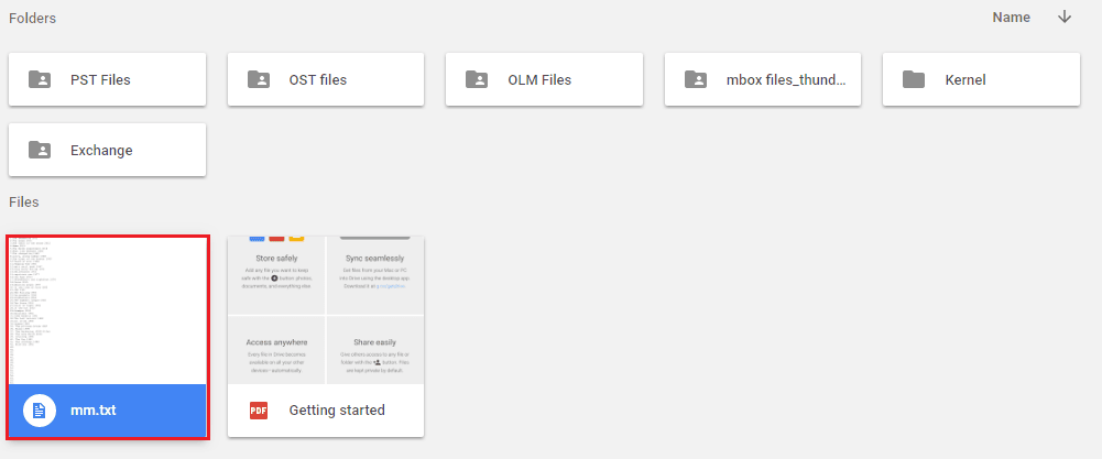 View the saved files on Google Drive