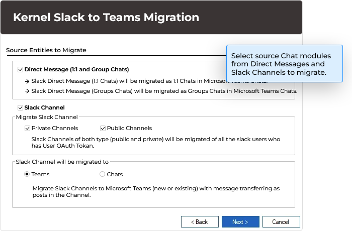 Select Source Entities to Migrate