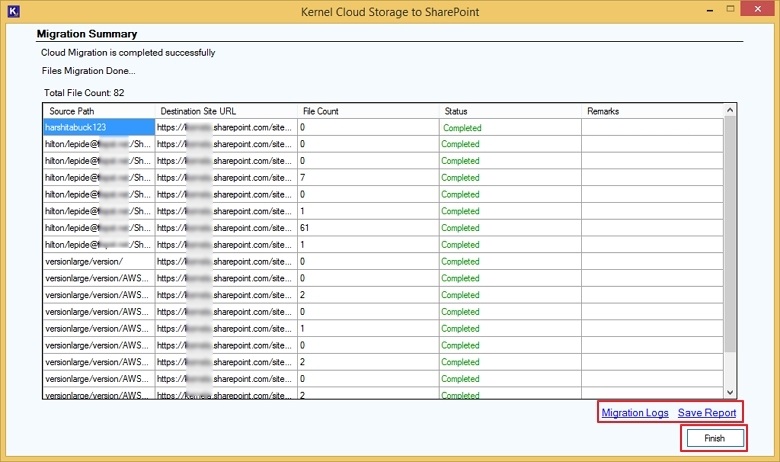 Save migration report to CSV file