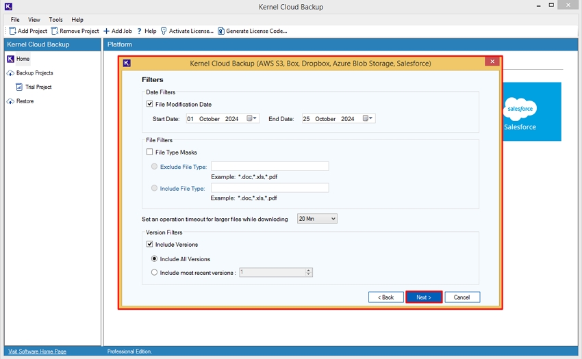 Data Filters option