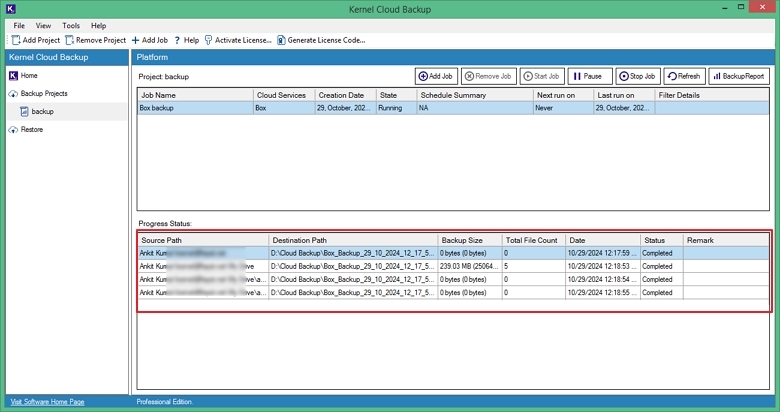 Check real-time status of the process