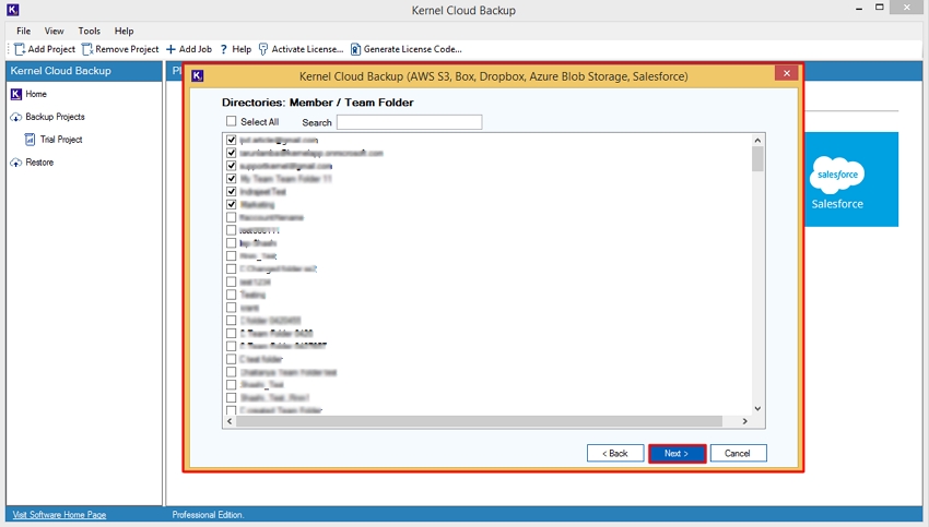 Displaying Directories: Member/Team Folder