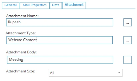 Parameters to retrieve specific mail data from PST files