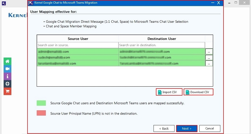 Check mapped users; if not mapped, click the three dots to map them