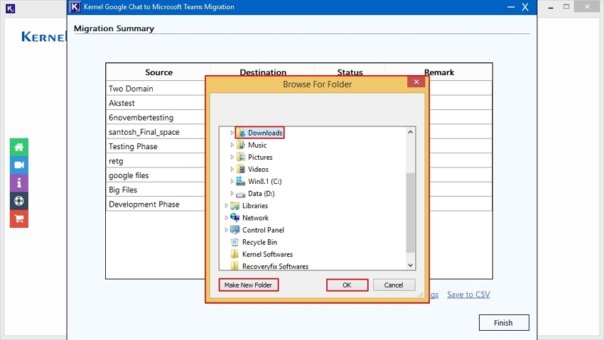 Provide location to save the CSV