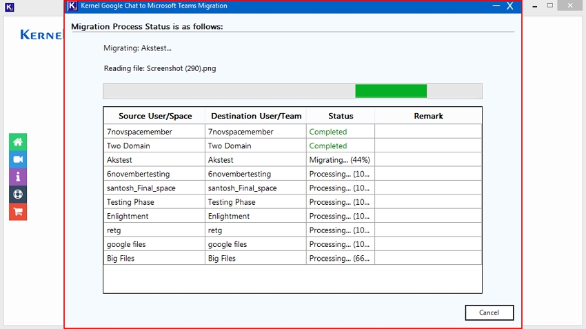 software will start migration process