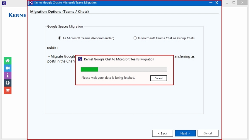 It will start fetching Google Chat Spaces & Microsoft Teams Channel