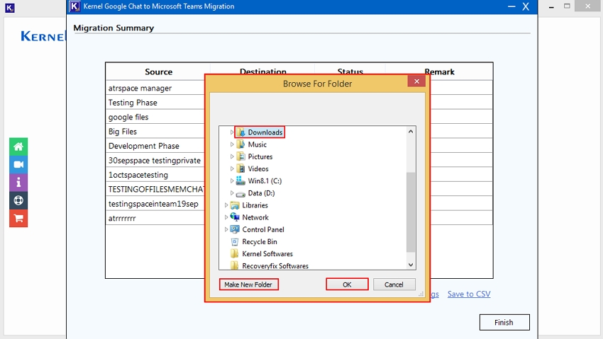 Prvide location to save the CSV file