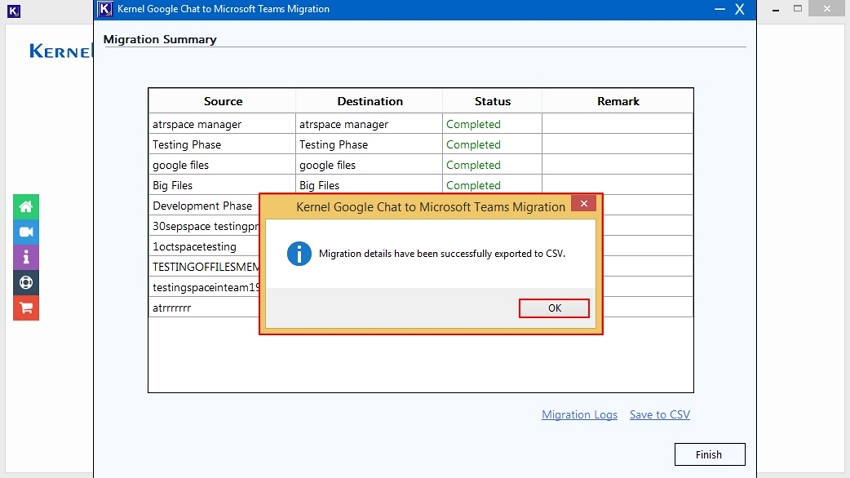 The CSV file is successfully saved