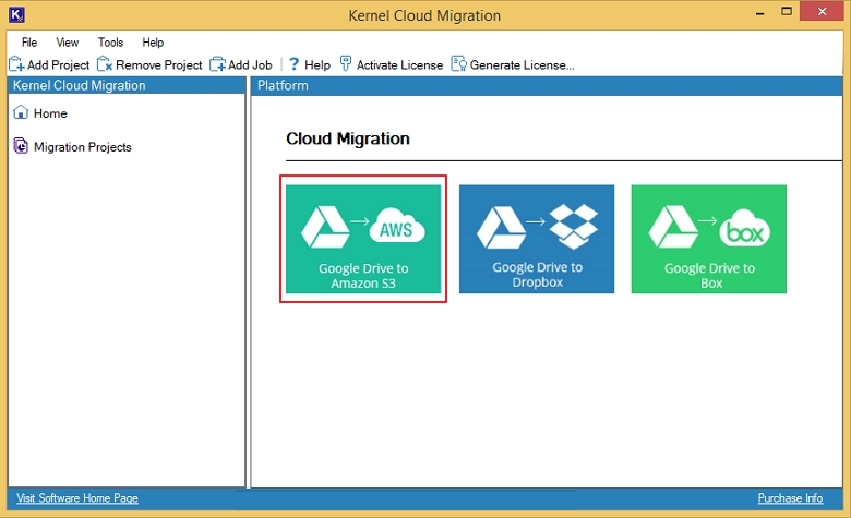 Select Google Drive to Amazon S3