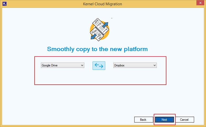 Select Google Drive in the source and Amazon S3 in the destination