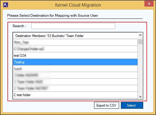 Map the source user to the destination