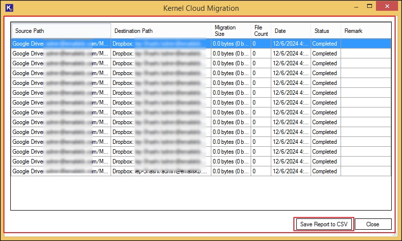 Save Report to CSV