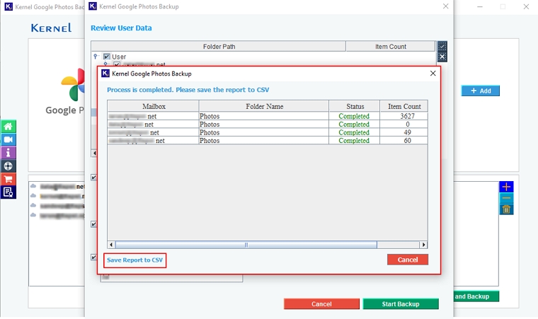 click on the Save Report to CSV option