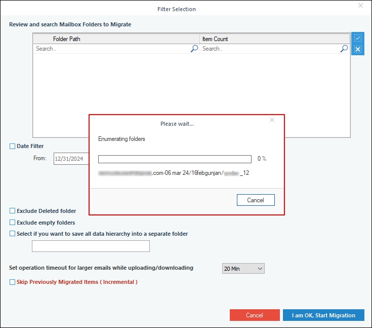 show live Enumerating folders process.