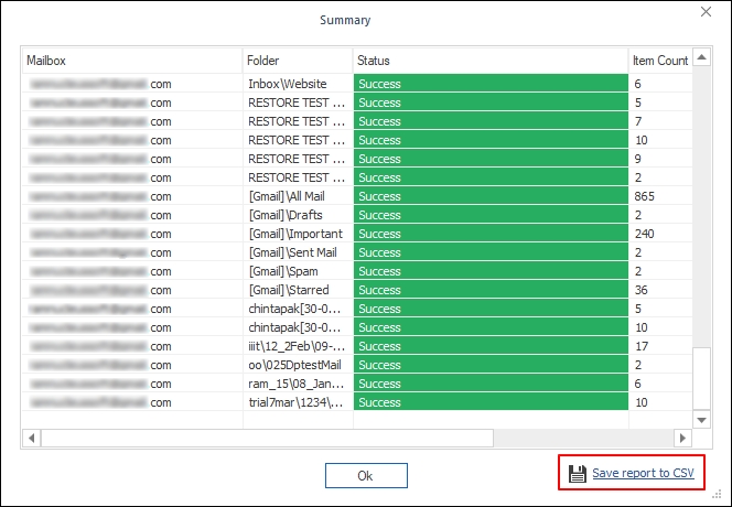 Save report to CSV