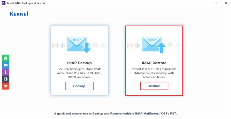 click on IMAP Restore tile.