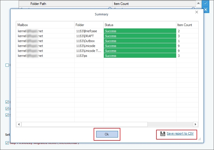 Click Save report to CSV