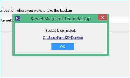 Teams backup completed