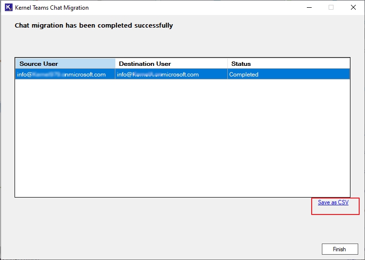 Save migration report to CSV