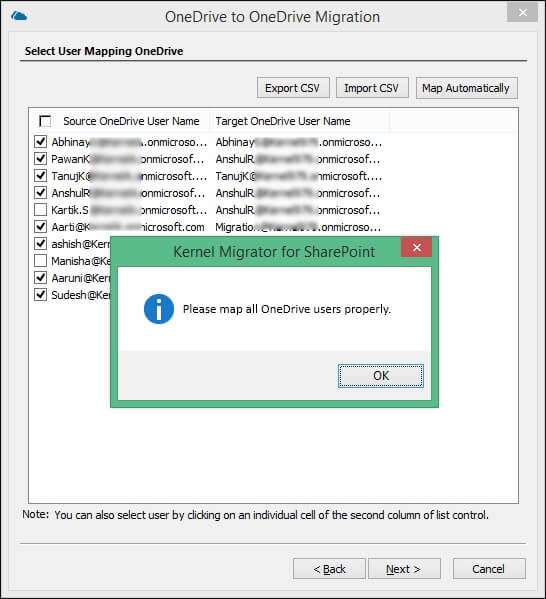 map all OneDrive users properly