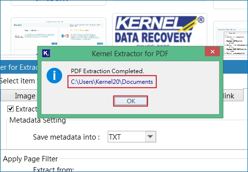 click on the provided path to your system and locate the data extracted