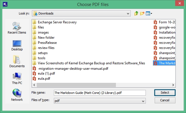 Now choose the targeted PDF files from PC 