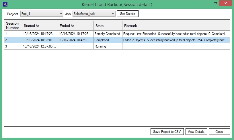 Check the backup report and save to CSV