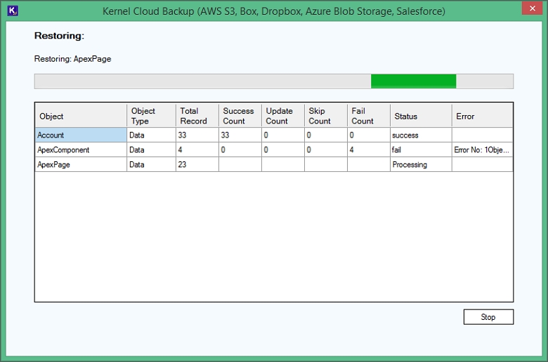 Restoring Salesforce backup