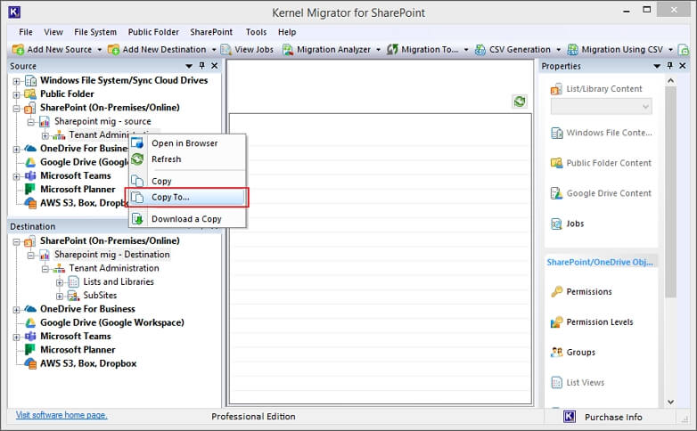 Migrate the permissions associated with source SharePoint site