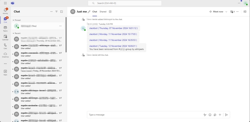 microsoft Teams Chat pre-migration proof