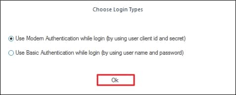 Select the login mode