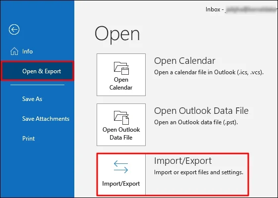 Click on Import and Export