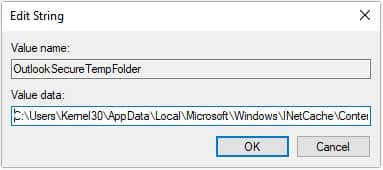 Double click on OutlookSecureTempFolder and copy the path