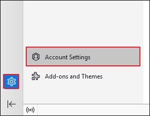Open Thunderbird and select Account Settings 