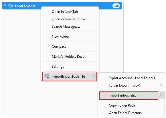 click ImportExportTools NG then Import mbox Files