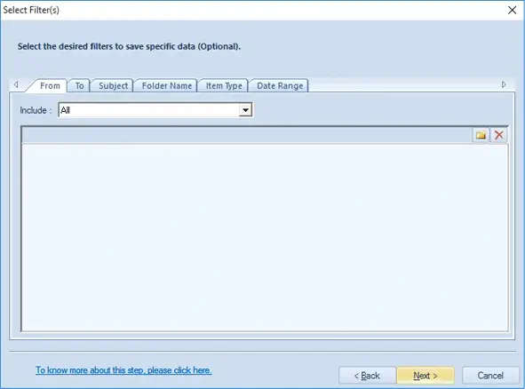 The in-built criteria to filter out the specific data.