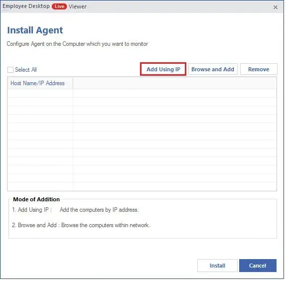 Different ways to add computers for monitoring