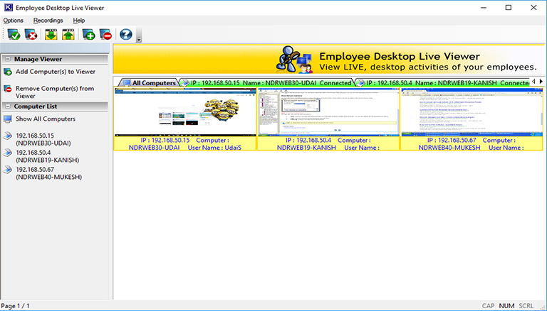 employee live desktop viewer