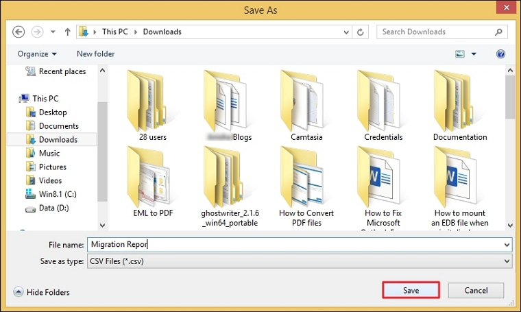 download a detailed backup report