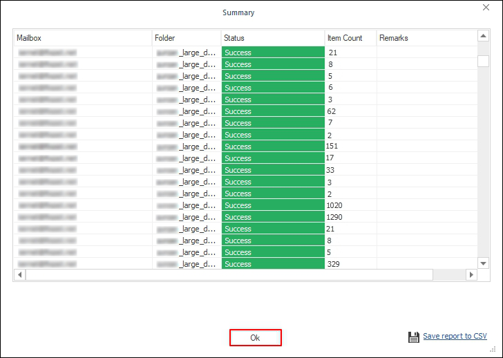 click OK to end the backup process