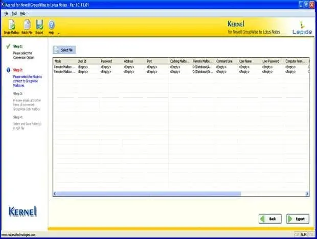 Screen showing the batch file featured with information