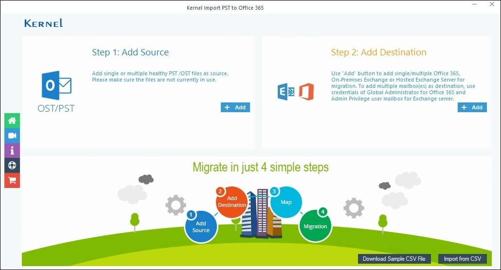 Windows 10 Kernel Import PST to Office 365 full